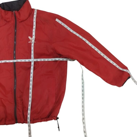 Avirex Satin / Fleece Reversible Jacket Red Black Men's Sz XL Packable Hood - Picture 9 of 11